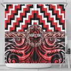 Aotearoa Ngati Toa Shower Curtain Maori Iwi Poutama Puhoro Tattoo