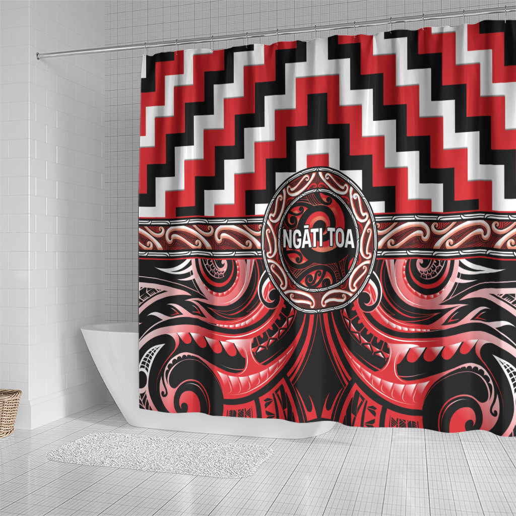Aotearoa Ngati Toa Shower Curtain Maori Iwi Poutama Puhoro Tattoo