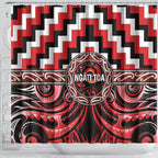 Aotearoa Ngati Toa Shower Curtain Maori Iwi Poutama Puhoro Tattoo