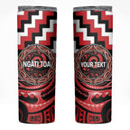 Aotearoa Ngati Toa Personalised Skinny Tumbler Maori Iwi Poutama Puhoro Tattoo