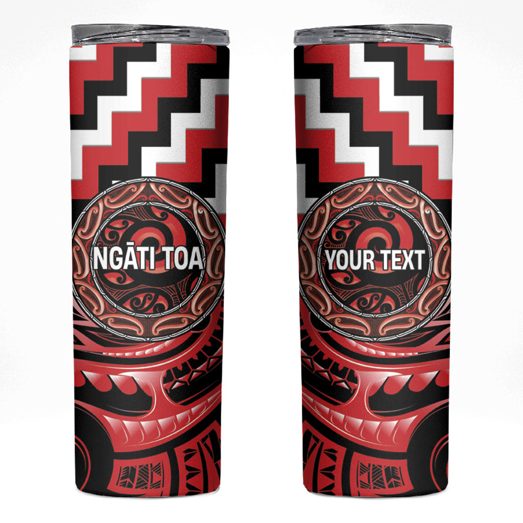 Aotearoa Ngati Toa Personalised Skinny Tumbler Maori Iwi Poutama Puhoro Tattoo