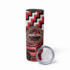 Aotearoa Ngati Toa Personalised Skinny Tumbler Maori Iwi Poutama Puhoro Tattoo