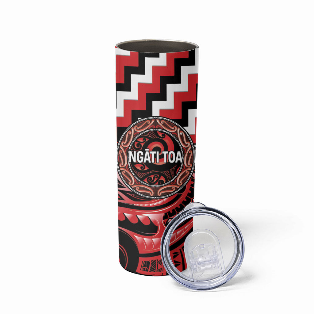 Aotearoa Ngati Toa Personalised Skinny Tumbler Maori Iwi Poutama Puhoro Tattoo