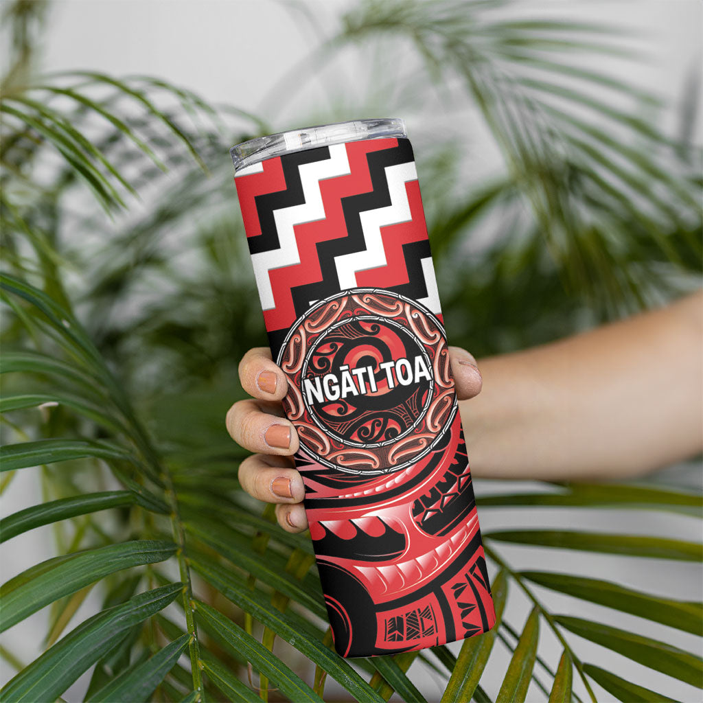 Aotearoa Ngati Toa Personalised Skinny Tumbler Maori Iwi Poutama Puhoro Tattoo