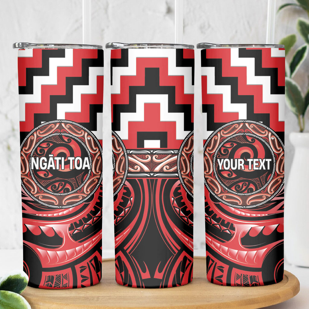 Aotearoa Ngati Toa Personalised Skinny Tumbler Maori Iwi Poutama Puhoro Tattoo