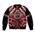 Aotearoa Ngati Toa Personalised Sleeve Zip Bomber Jacket Maori Iwi Poutama Puhoro Tattoo