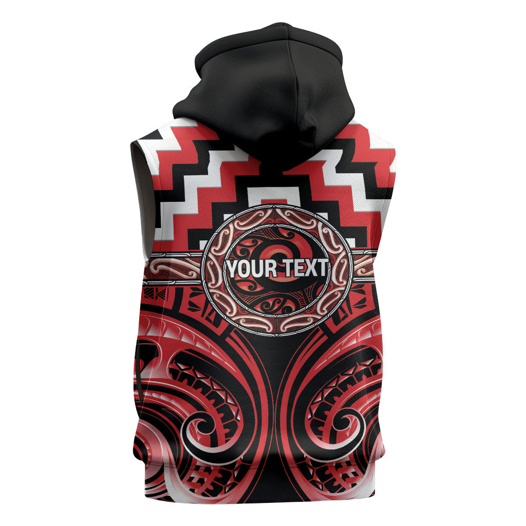 Aotearoa Ngati Toa Personalised Sleeveless Hoodie Maori Iwi Poutama Puhoro Tattoo