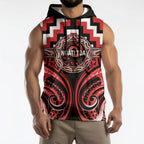 Aotearoa Ngati Toa Personalised Sleeveless Hoodie Maori Iwi Poutama Puhoro Tattoo