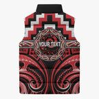 Aotearoa Ngati Toa Personalised Sleeveless Puffer Jacket Maori Iwi Poutama Puhoro Tattoo