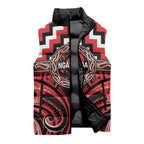 Aotearoa Ngati Toa Personalised Sleeveless Puffer Jacket Maori Iwi Poutama Puhoro Tattoo