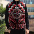 Aotearoa Ngati Toa Personalised Sleeveless Puffer Jacket Maori Iwi Poutama Puhoro Tattoo