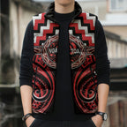 Aotearoa Ngati Toa Personalised Sleeveless Puffer Jacket Maori Iwi Poutama Puhoro Tattoo