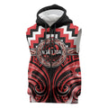 Aotearoa Ngati Toa Personalised Sleeveless Zip Hoodie Maori Iwi Poutama Puhoro Tattoo