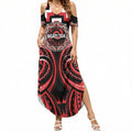 Aotearoa Ngati Toa Personalised Summer Maxi Dress Maori Iwi Poutama Puhoro Tattoo