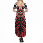 Aotearoa Ngati Toa Personalised Summer Maxi Dress Maori Iwi Poutama Puhoro Tattoo