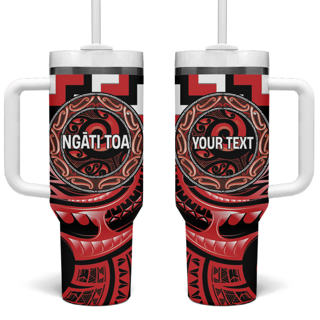 Aotearoa Ngati Toa Personalised Tumbler With Handle Maori Iwi Poutama Puhoro Tattoo