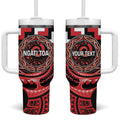 Aotearoa Ngati Toa Personalised Tumbler With Handle Maori Iwi Poutama Puhoro Tattoo