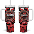 Aotearoa Ngati Toa Personalised Tumbler With Handle Maori Iwi Poutama Puhoro Tattoo