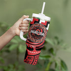 Aotearoa Ngati Toa Personalised Tumbler With Handle Maori Iwi Poutama Puhoro Tattoo