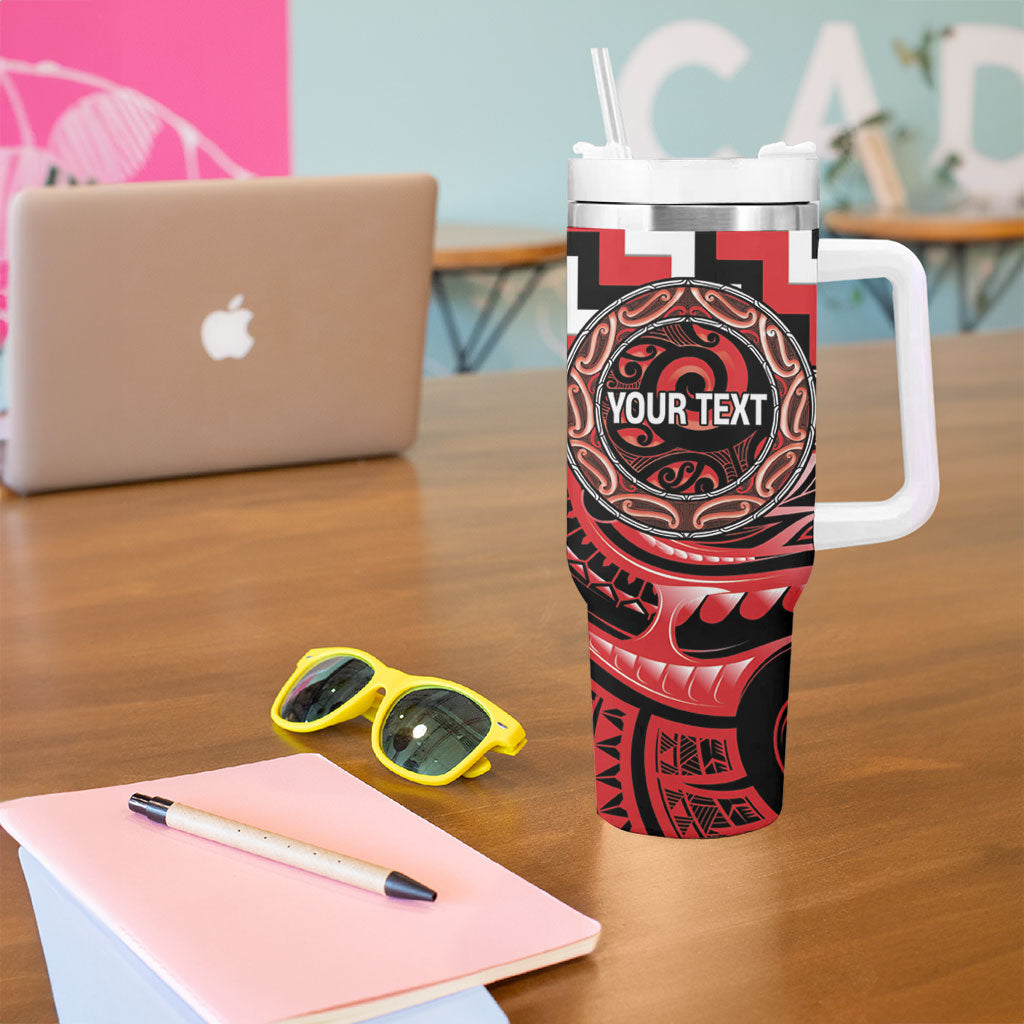 Aotearoa Ngati Toa Personalised Tumbler With Handle Maori Iwi Poutama Puhoro Tattoo