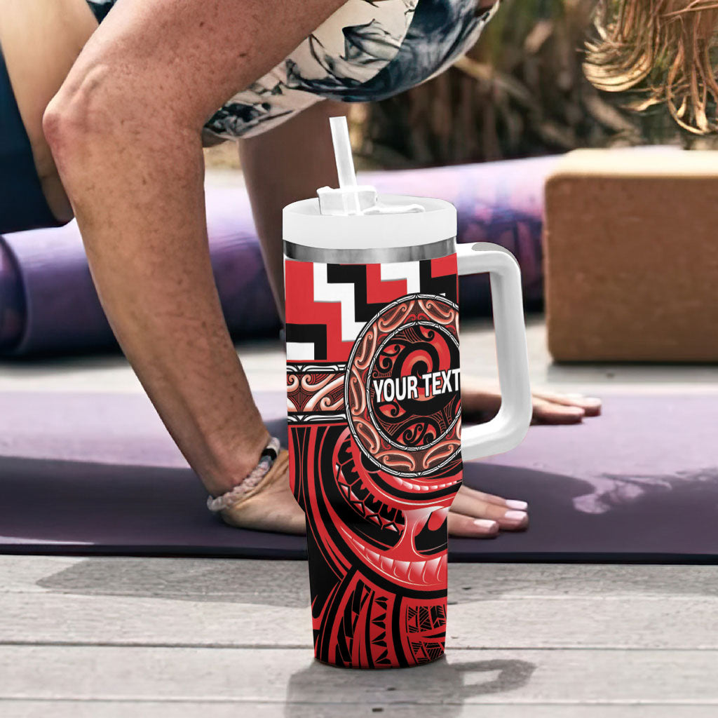 Aotearoa Ngati Toa Personalised Tumbler With Handle Maori Iwi Poutama Puhoro Tattoo