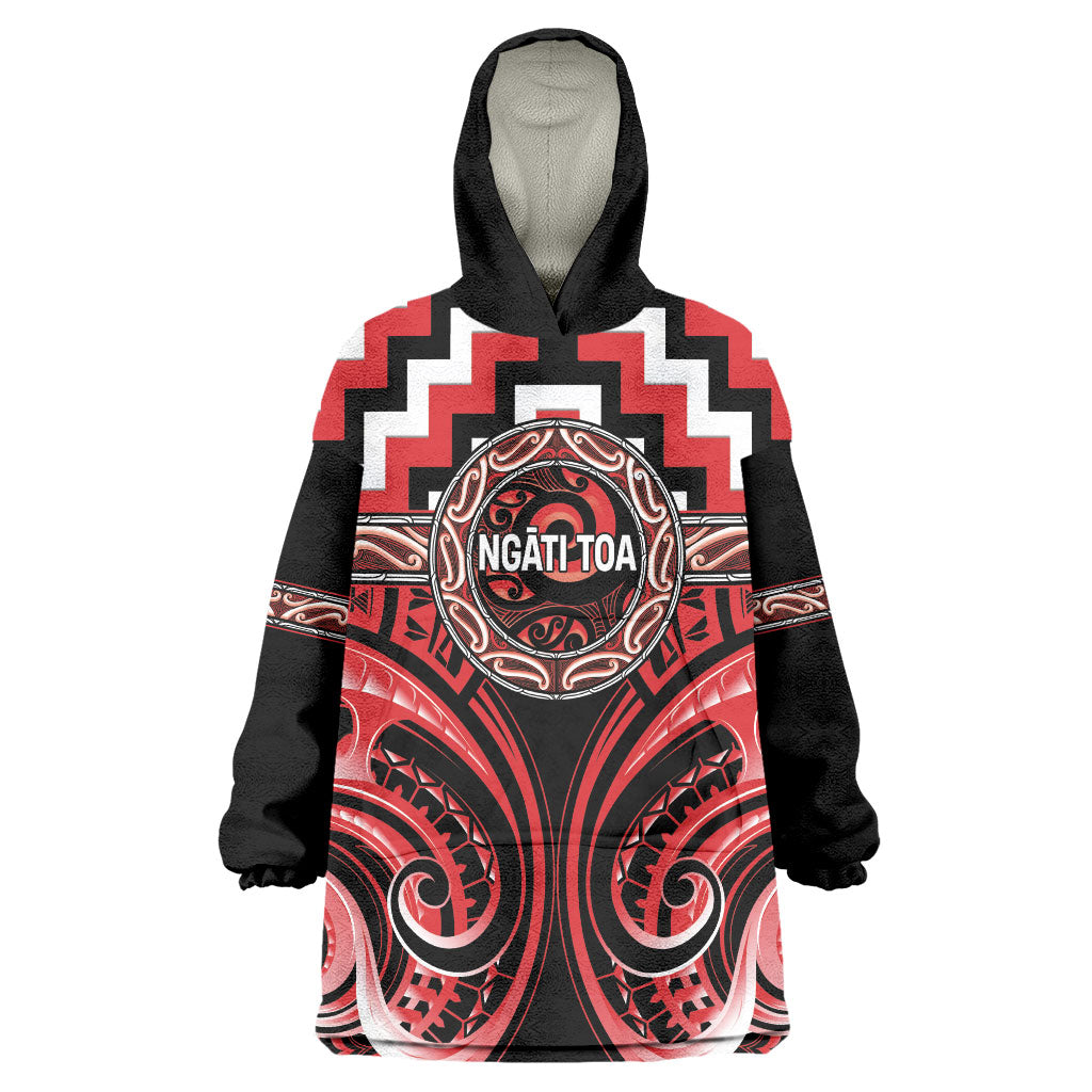 Aotearoa Ngati Toa Personalised Wearable Blanket Hoodie Maori Iwi Poutama Puhoro Tattoo
