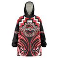 Aotearoa Ngati Toa Personalised Wearable Blanket Hoodie Maori Iwi Poutama Puhoro Tattoo
