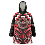 Aotearoa Ngati Toa Personalised Wearable Blanket Hoodie Maori Iwi Poutama Puhoro Tattoo
