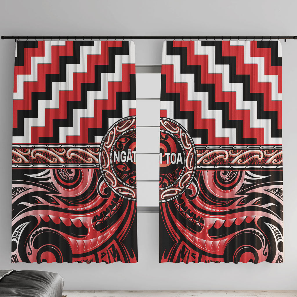 Aotearoa Ngati Toa Window Curtain Maori Iwi Poutama Puhoro Tattoo