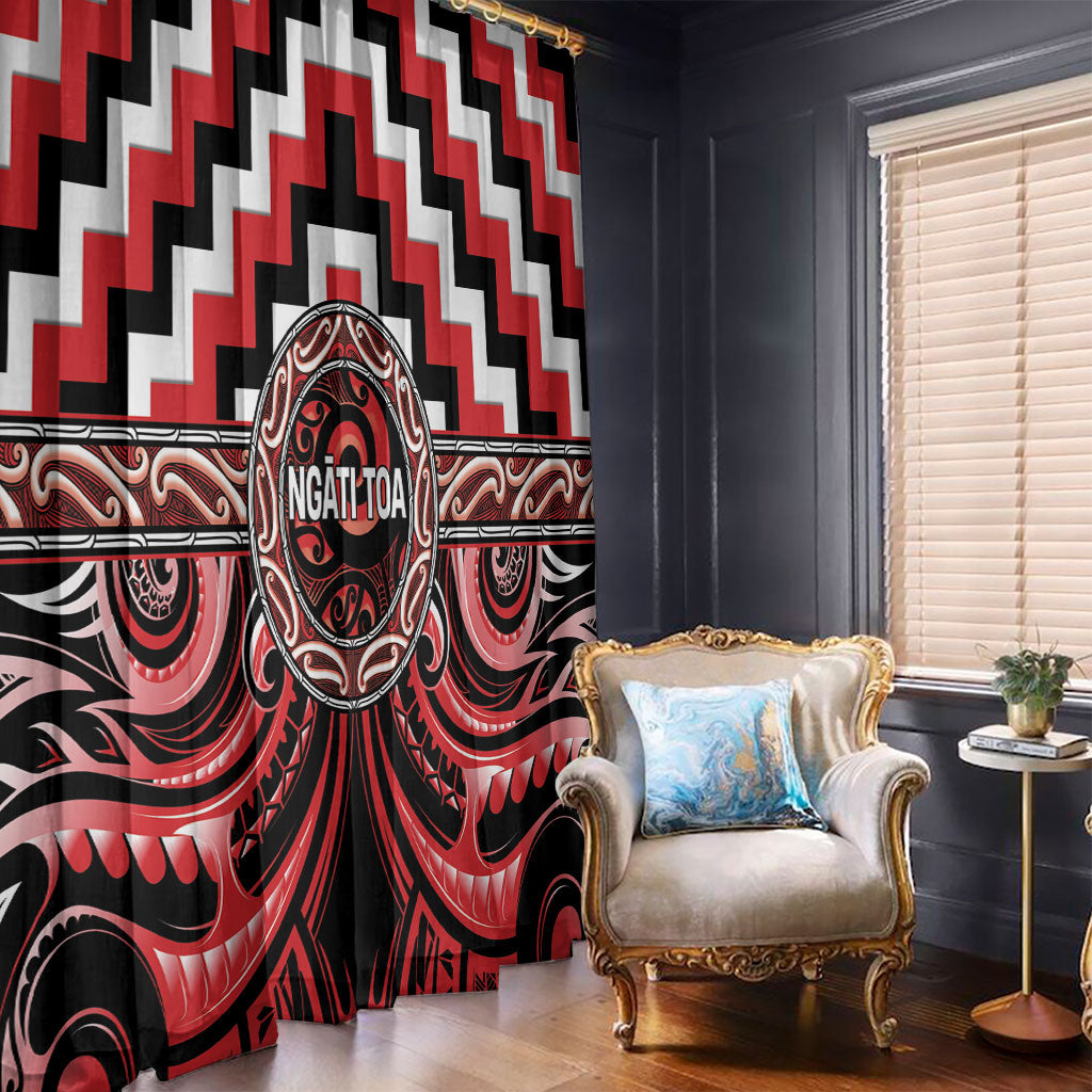 Aotearoa Ngati Toa Window Curtain Maori Iwi Poutama Puhoro Tattoo
