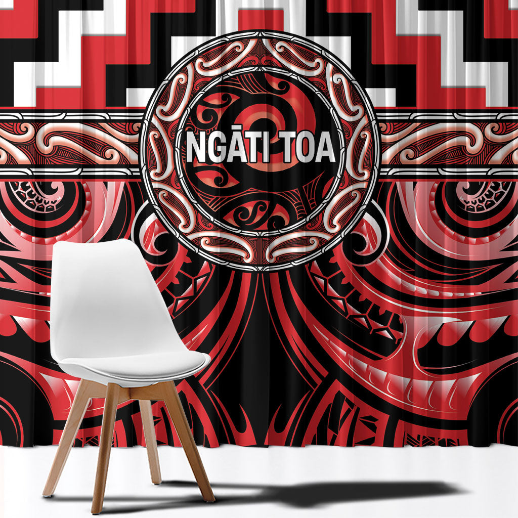 Aotearoa Ngati Toa Window Curtain Maori Iwi Poutama Puhoro Tattoo