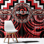 Aotearoa Ngati Toa Window Curtain Maori Iwi Poutama Puhoro Tattoo