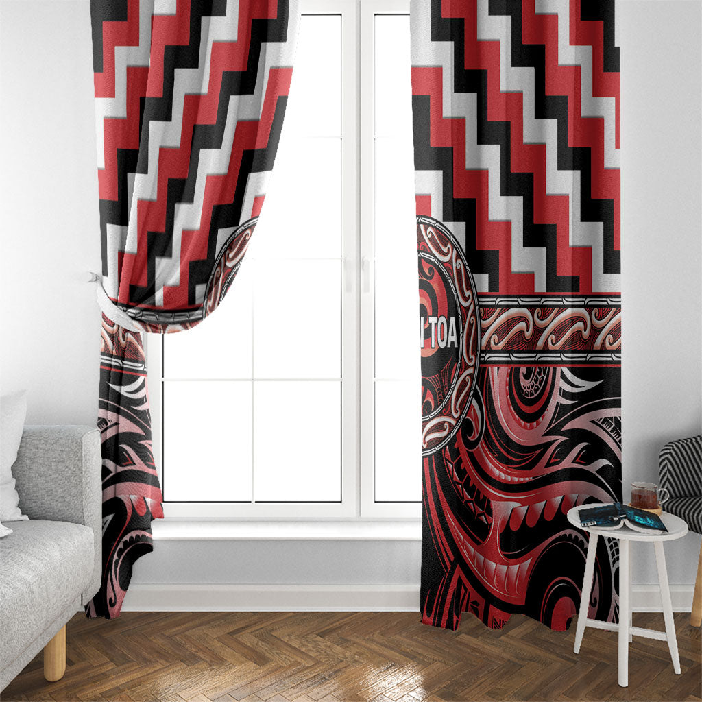 Aotearoa Ngati Toa Window Curtain Maori Iwi Poutama Puhoro Tattoo