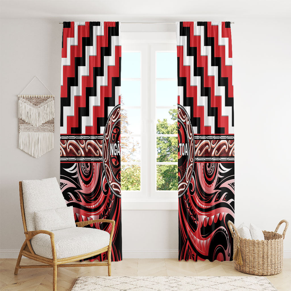 Aotearoa Ngati Toa Window Curtain Maori Iwi Poutama Puhoro Tattoo