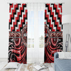 Aotearoa Ngati Toa Window Curtain Maori Iwi Poutama Puhoro Tattoo