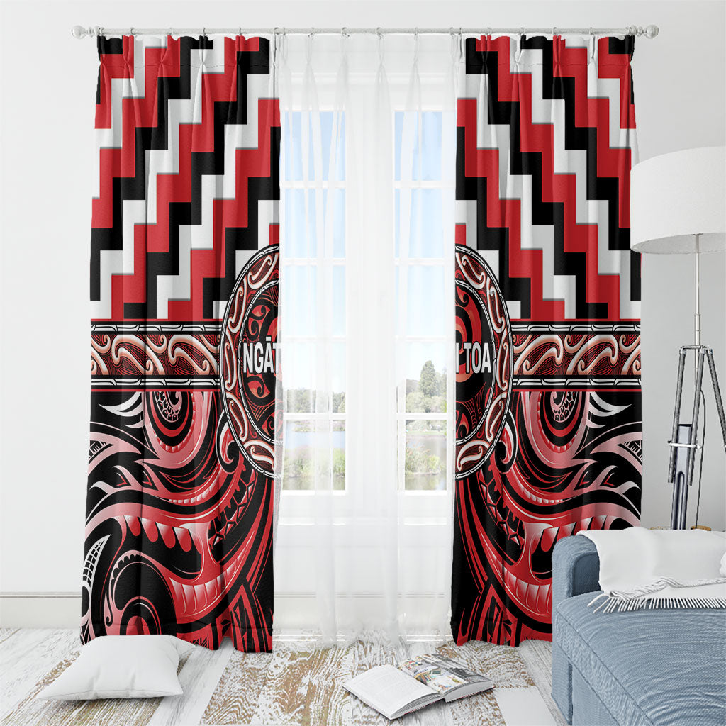 Aotearoa Ngati Toa Window Curtain Maori Iwi Poutama Puhoro Tattoo