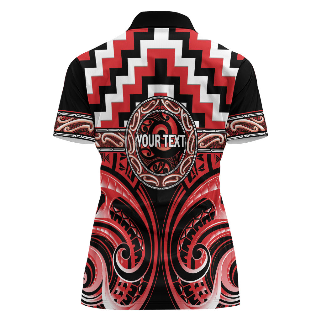 Aotearoa Ngati Toa Personalised Women Polo Shirt Maori Iwi Poutama Puhoro Tattoo