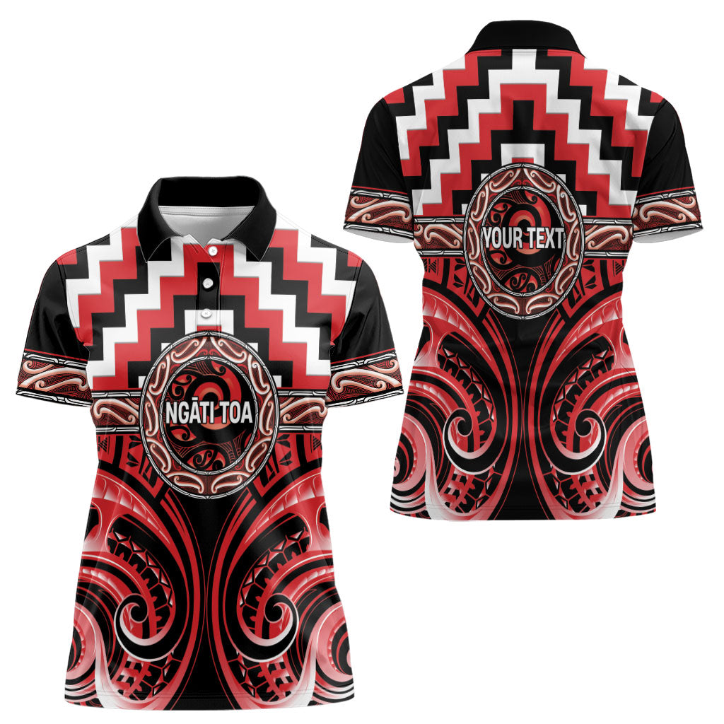 Aotearoa Ngati Toa Personalised Women Polo Shirt Maori Iwi Poutama Puhoro Tattoo