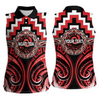 Aotearoa Ngati Toa Personalised Women Sleeveless Polo Shirt Maori Iwi Poutama Puhoro Tattoo