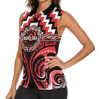 Aotearoa Ngati Toa Personalised Women Sleeveless Polo Shirt Maori Iwi Poutama Puhoro Tattoo