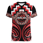 Aotearoa Ngati Toa Personalised Women V-Neck T-Shirt Maori Iwi Poutama Puhoro Tattoo