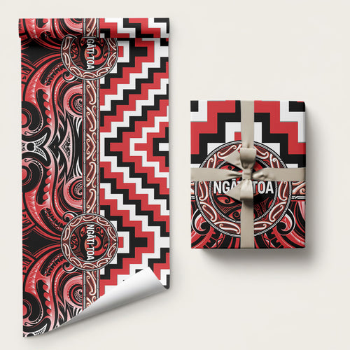 Aotearoa Ngati Toa Wrapping Paper Maori Iwi Poutama Puhoro Tattoo