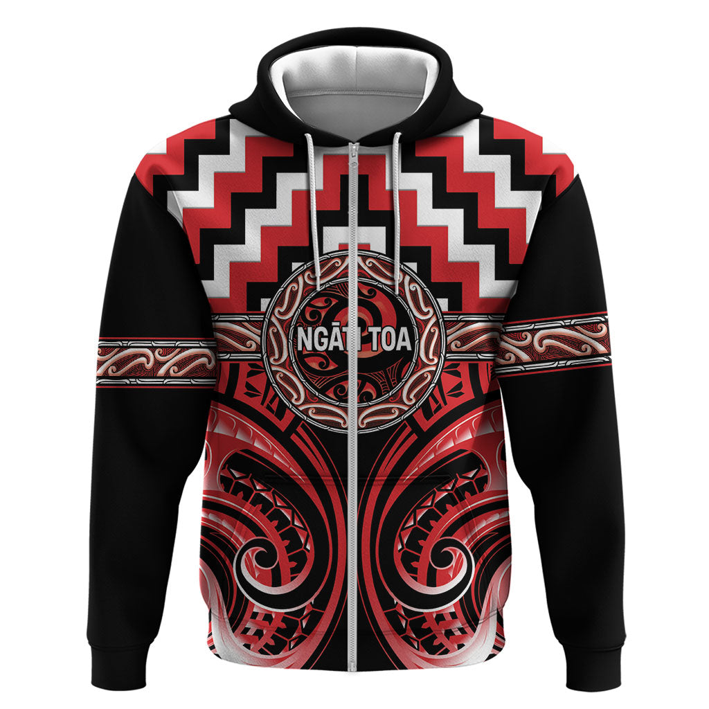 Aotearoa Ngati Toa Personalised Zip Hoodie Maori Iwi Poutama Puhoro Tattoo