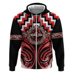 Aotearoa Ngati Toa Personalised Zip Hoodie Maori Iwi Poutama Puhoro Tattoo