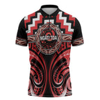 Aotearoa Ngati Toa Personalised Zipper Polo Shirt Maori Iwi Poutama Puhoro Tattoo