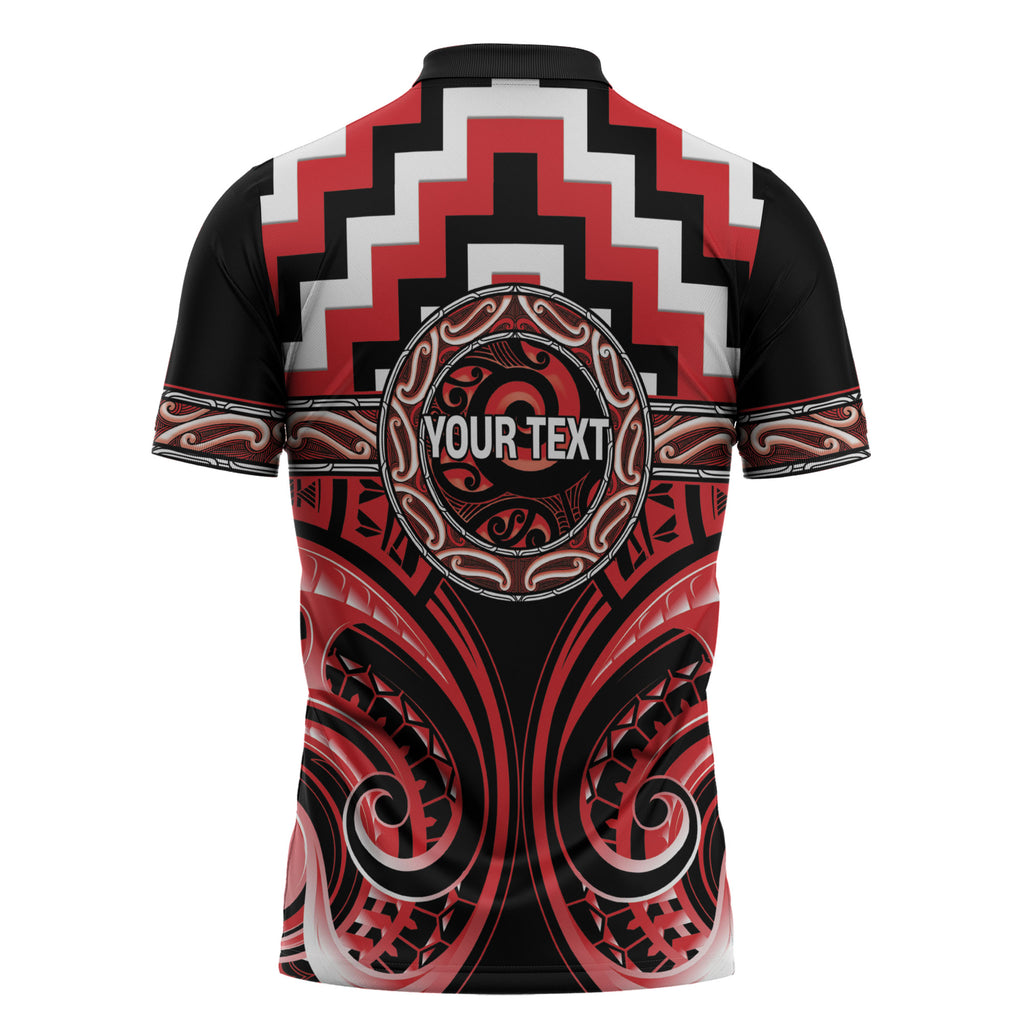 Aotearoa Ngati Toa Personalised Zipper Polo Shirt Maori Iwi Poutama Puhoro Tattoo