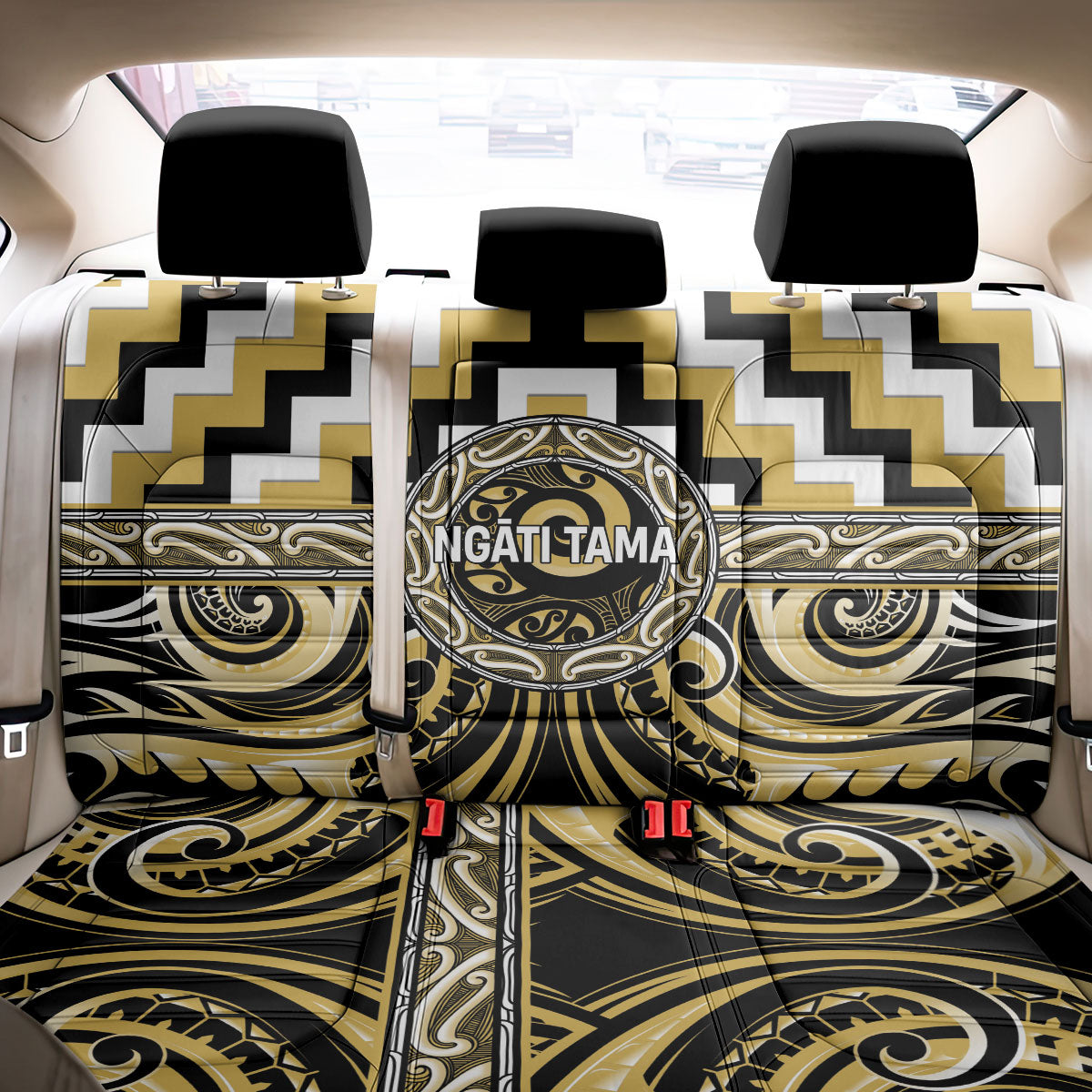 Aotearoa Ngati Tama Back Car Seat Cover Maori Iwi Poutama Puhoro Tattoo