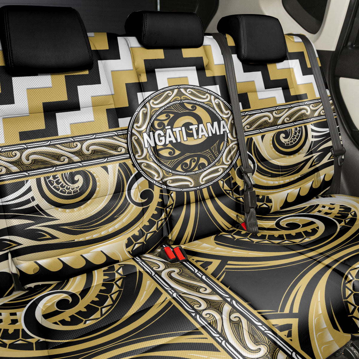 Aotearoa Ngati Tama Back Car Seat Cover Maori Iwi Poutama Puhoro Tattoo