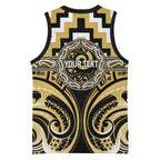 Aotearoa Ngati Tama Personalised Basketball Jersey Maori Iwi Poutama Puhoro Tattoo