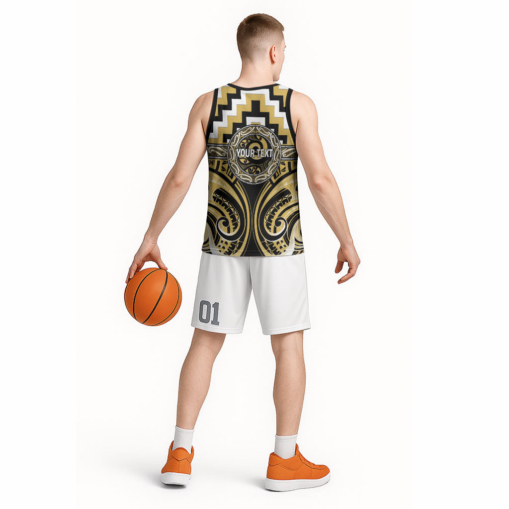 Aotearoa Ngati Tama Personalised Basketball Jersey Maori Iwi Poutama Puhoro Tattoo